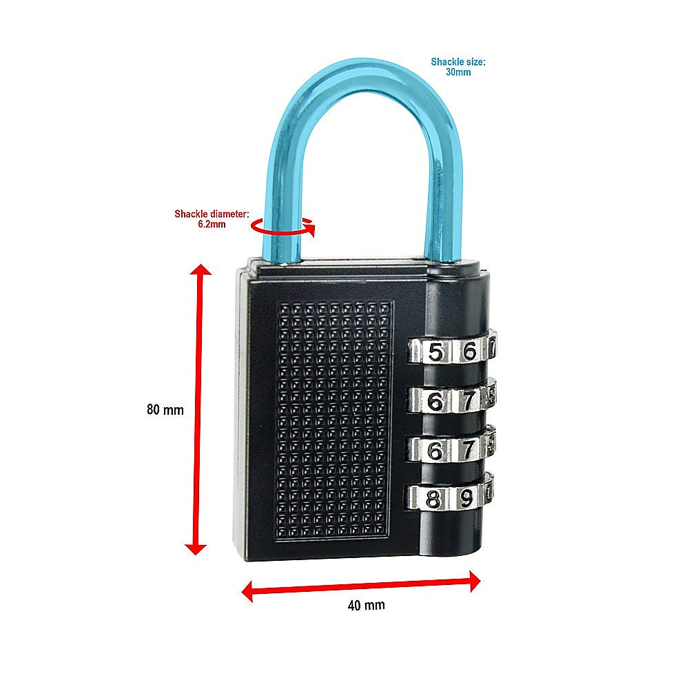 Combination Padlock | 2-Pack | 4-Digit Outdoor Weatherproof Security for School & Travel