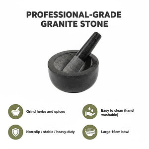 Large Pestle and Mortar Set Durable Granite Stone Spice & Herb Crusher