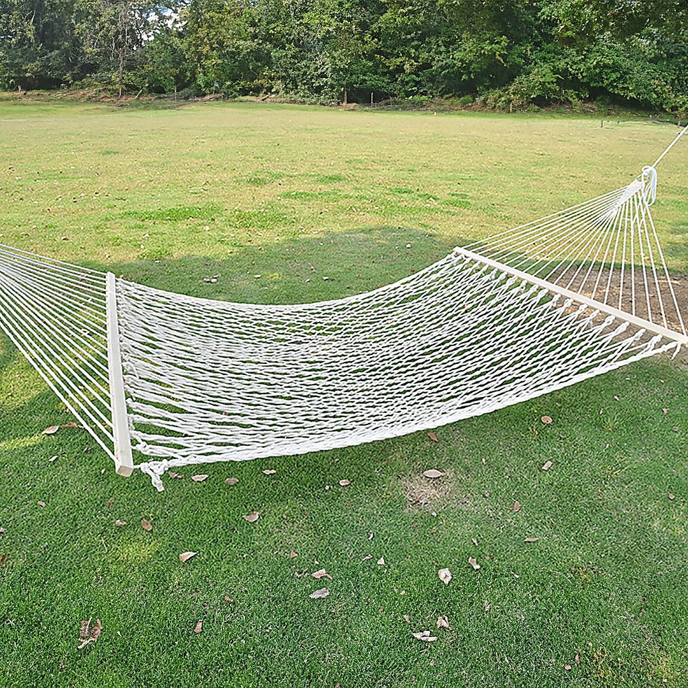 Cotton Rope Hammock | 4m | With Hanging Hardware | Traditional Style