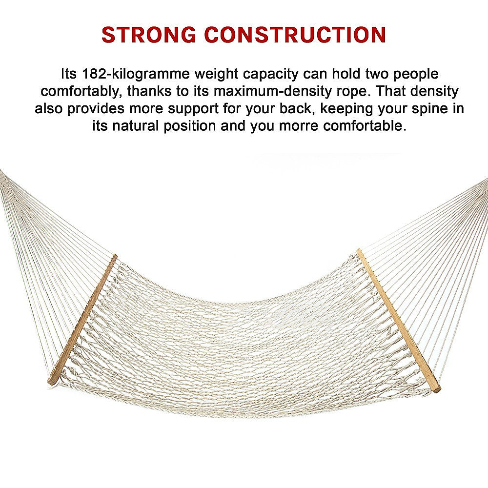 Cotton Rope Hammock | 4m | With Hanging Hardware | Traditional Style