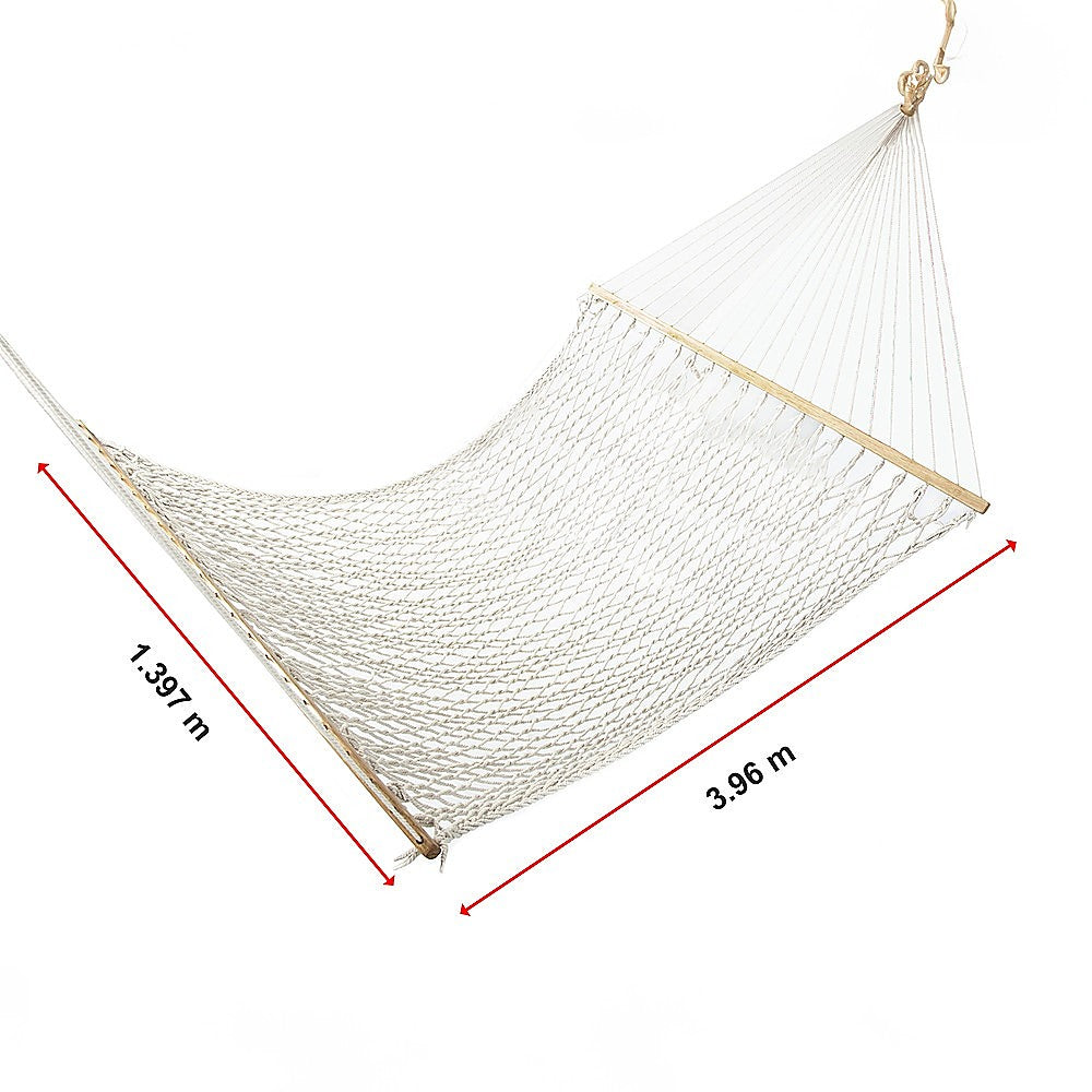 Cotton Rope Hammock | 4m | With Hanging Hardware | Traditional Style