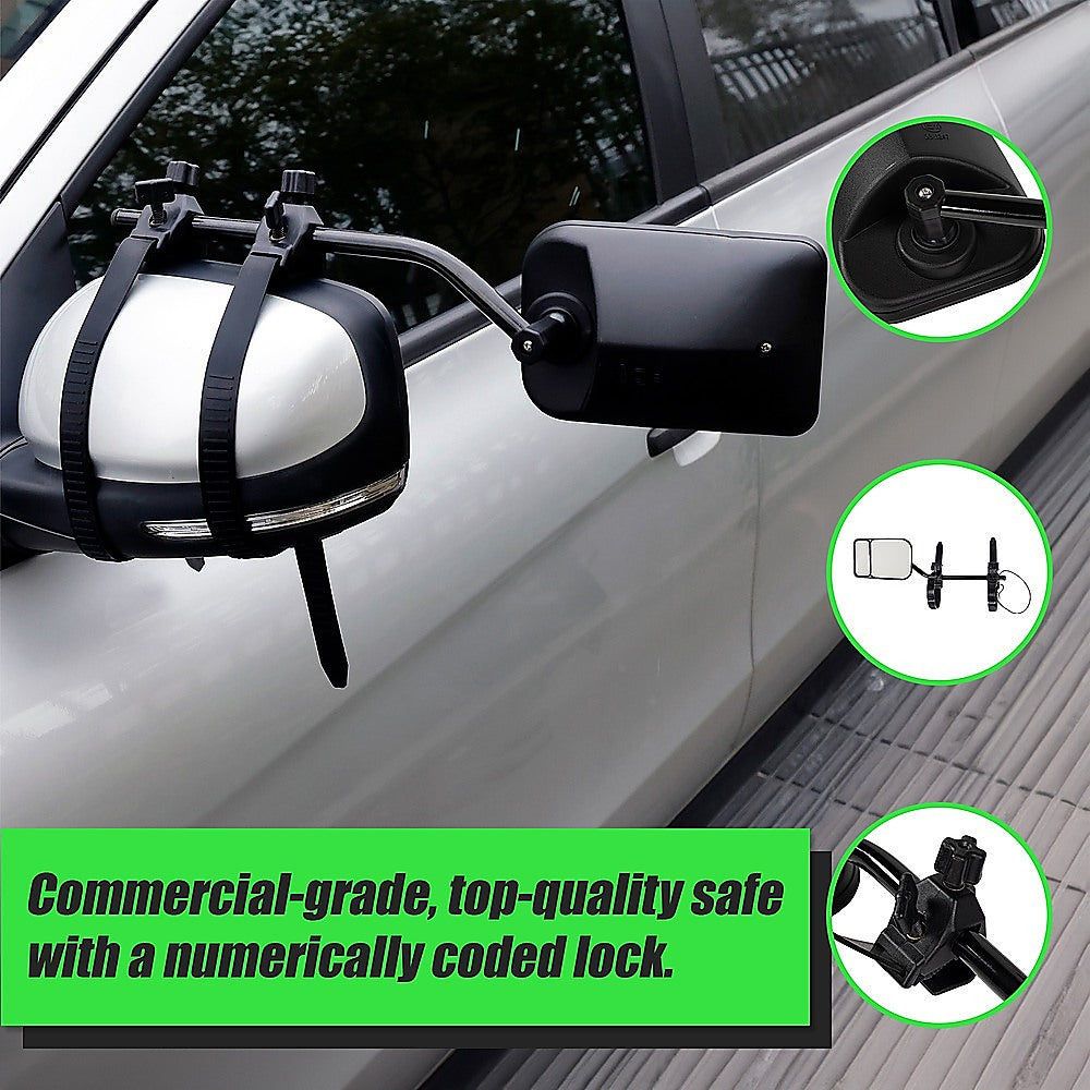 Clip-On Towing Mirrors | 2-Pack | Multi-Fit Clamp-On for Caravan & 4X4 Trailer