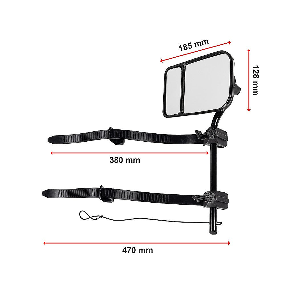 Clip-On Towing Mirrors | 2-Pack | Multi-Fit Clamp-On for Caravan & 4X4 Trailer