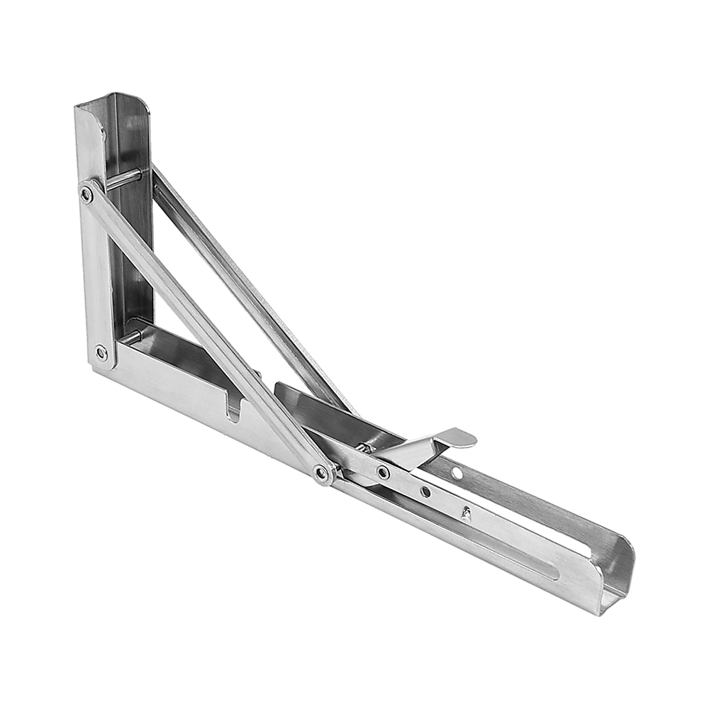 2x 10" Stainless Steel Folding Table Bracket Shelf | 50kg Load | Heavy Duty