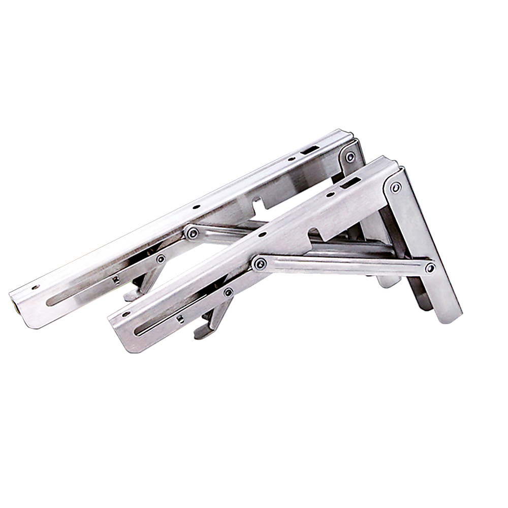 2x 20" Stainless Steel Folding Table Bracket Shelf | 50kg Load | Heavy Duty