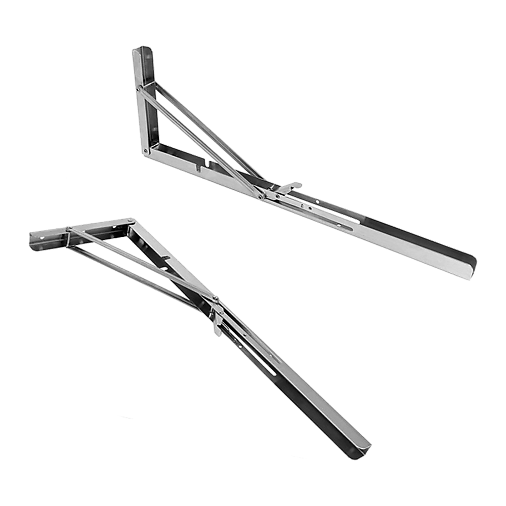 2x 20" Stainless Steel Folding Table Bracket Shelf | 50kg Load | Heavy Duty