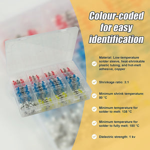 Waterproof Solder Seal Sleeve | 250-Piece | Heat Shrink Butt Wire Connectors Terminals