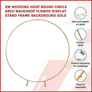 Wedding Hoop Stand | 2m Round Arch Frame | Flower Backdrop Display | Metal