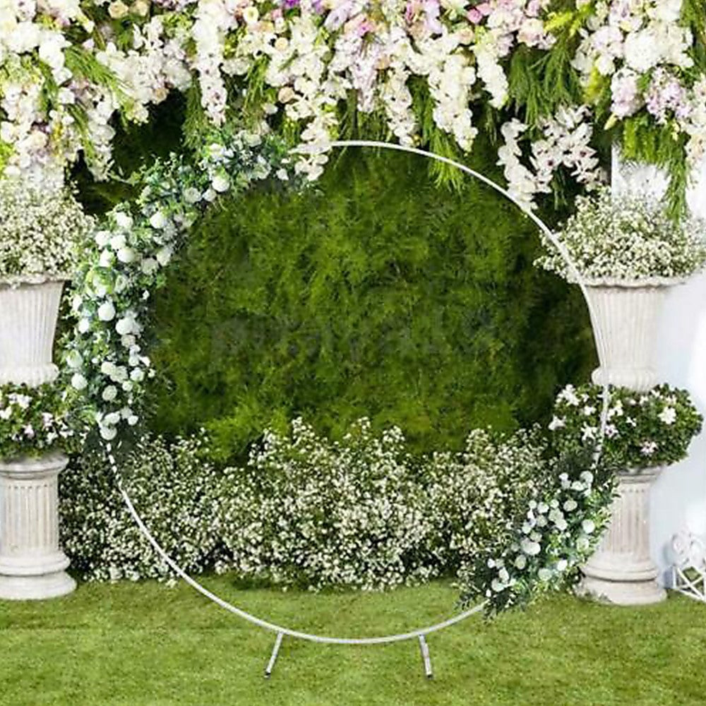 Wedding Hoop Stand | 2m Round Arch Frame | Flower Backdrop Display | Gold Finish