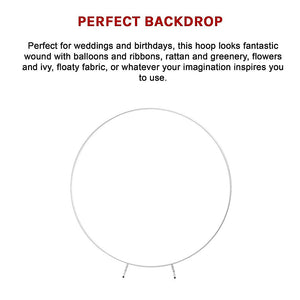 Wedding Hoop Stand | 2m Round Arch Frame | Flower Backdrop Display | Gold Finish