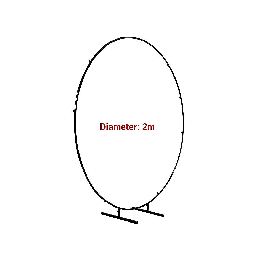 Wedding Hoop Stand | 2m Round Arch Frame | Flower Backdrop Display | White Finish