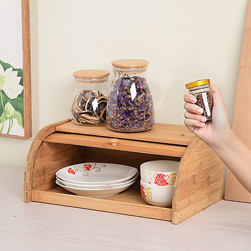 Bamboo Bread Bin Storage Box | Kitchen Loaf & Pastry Container