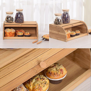 Bamboo Bread Bin Storage Box | Kitchen Loaf & Pastry Container