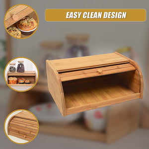 Bamboo Bread Bin Storage Box | Kitchen Loaf & Pastry Container