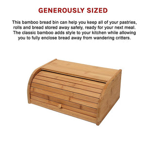 Bamboo Bread Bin Storage Box | Kitchen Loaf & Pastry Container