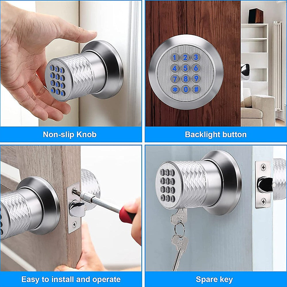 Digital Electronic Code Door Lock | Keyless Entry | Programmable Keypad Lock Knob