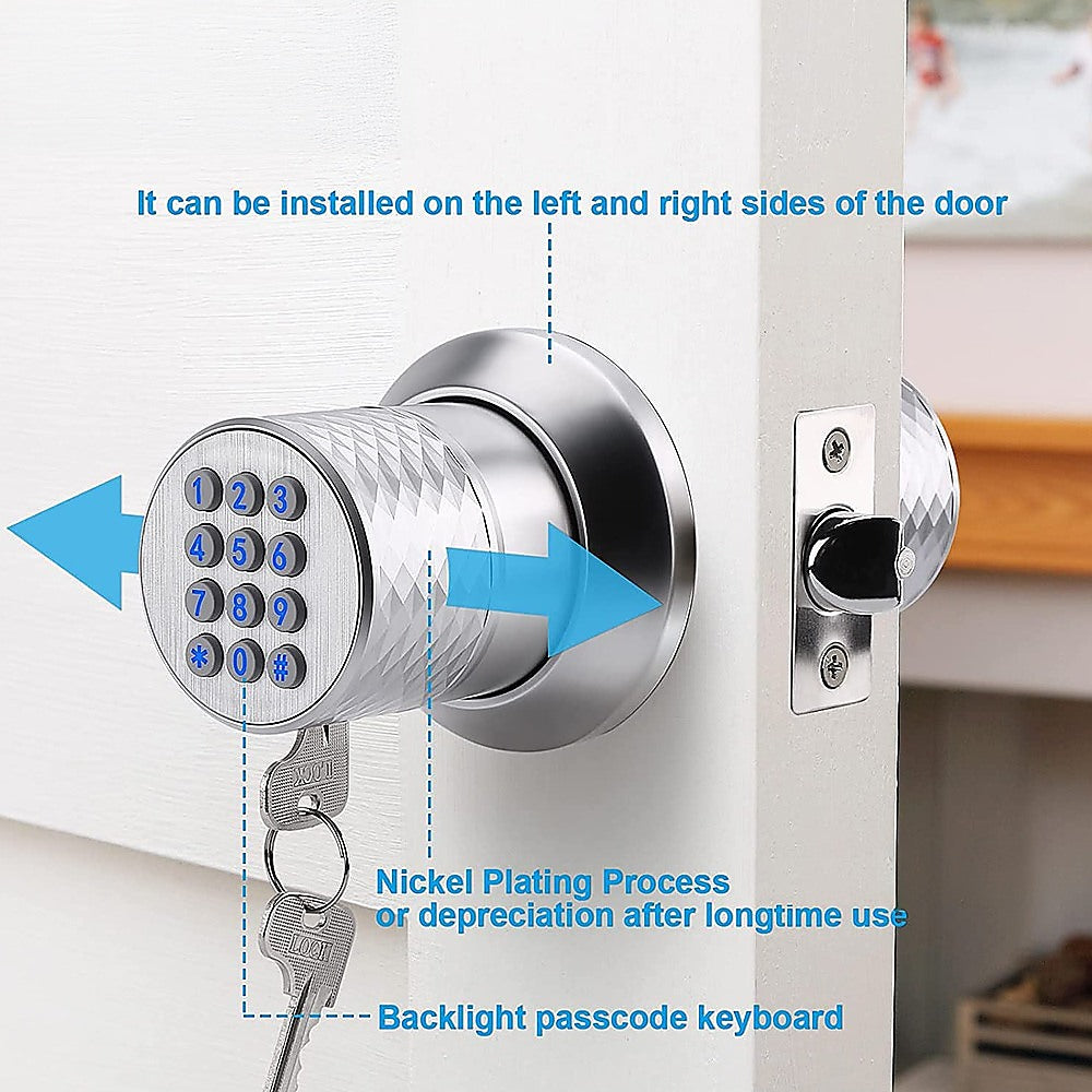 Digital Electronic Code Door Lock | Keyless Entry | Programmable Keypad Lock Knob