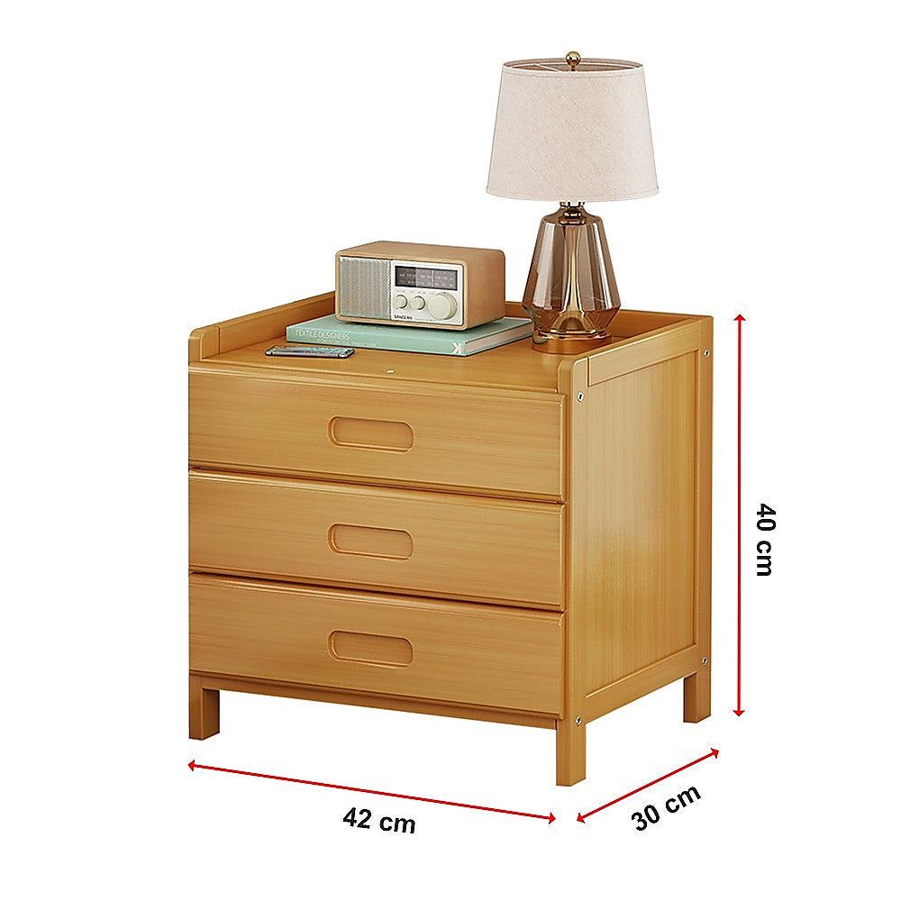 Bamboo Bedside Table Nightstand Storage