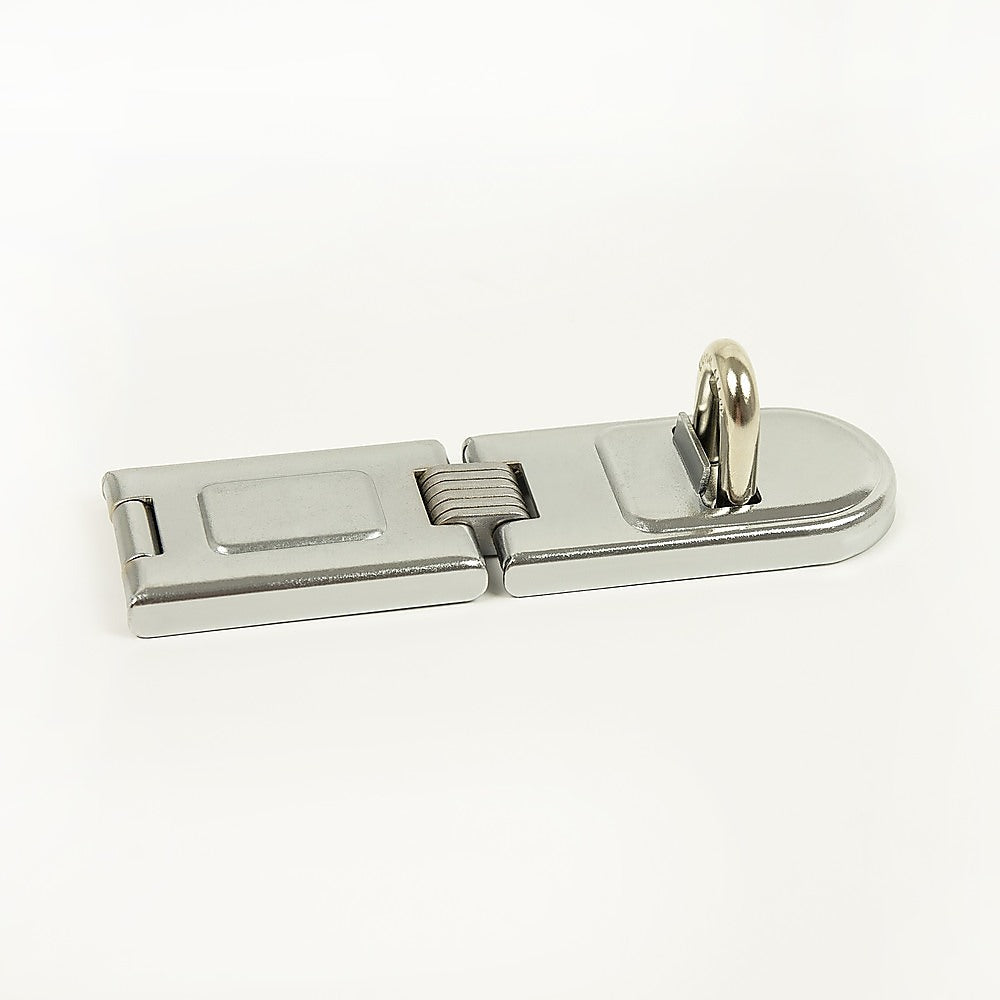 Security Lock | Hardened Steel Fixed Staple Hasp | 6-1/4" Length | Heavy Duty