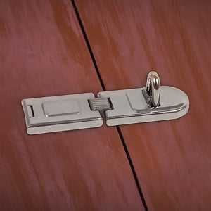 Security Lock | Hardened Steel Fixed Staple Hasp | 6-1/4" Length | Heavy Duty