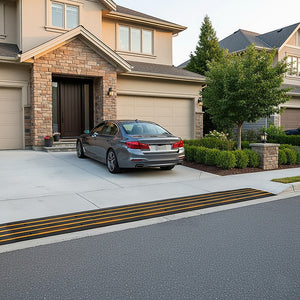 Car Driveway Curb Ramp | 10,000 KG Industrial Capacity | Heavy Duty Rubber