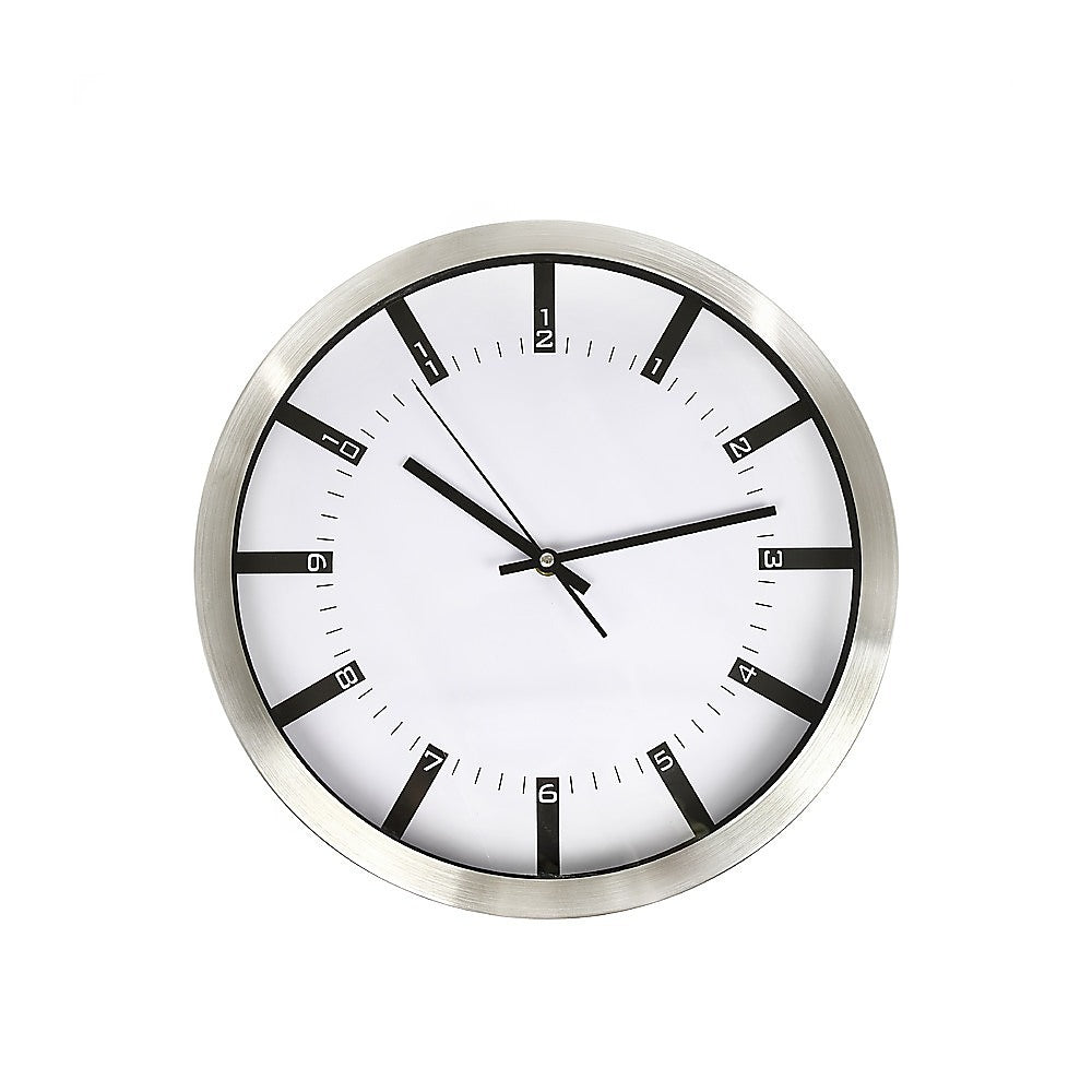 Modern Wall Clock | Silent Non-Ticking | Quartz Battery Operated | Stainless Steel