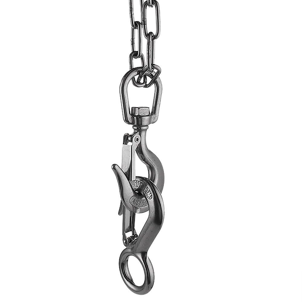 Stainless Steel Swivel Clevis Chain Hook | 304 Grade | 650KG Capacity | Safety Lock
