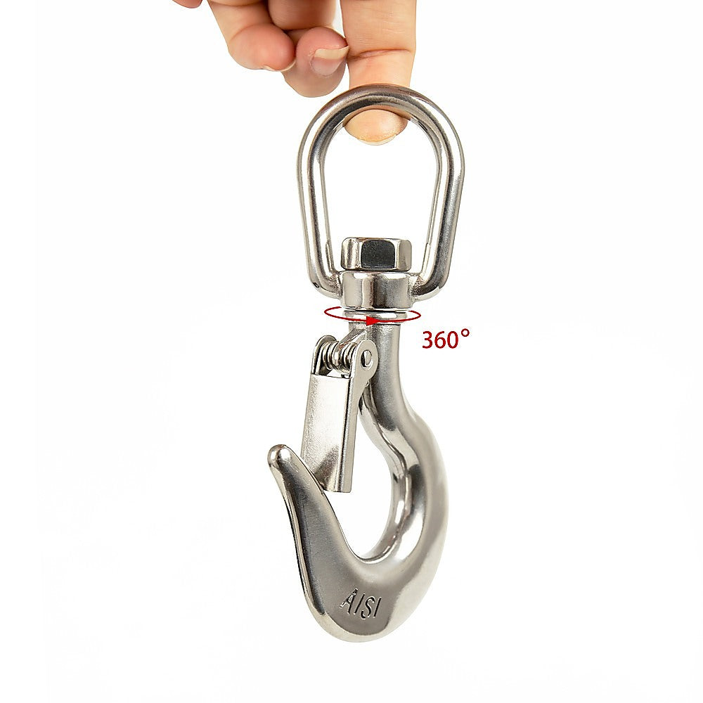 Stainless Steel Swivel Clevis Chain Hook | 304 Grade | 650KG Capacity | Safety Lock