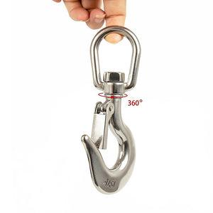 Stainless Steel Swivel Clevis Chain Hook | 304 Grade | 650KG Capacity | Safety Lock