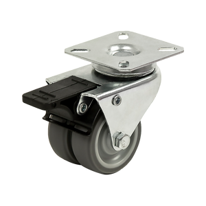 Heavy Duty Castor Wheels | 4-Pack | 2" Swivel Double Wide | 50mm Rubber with Brake
