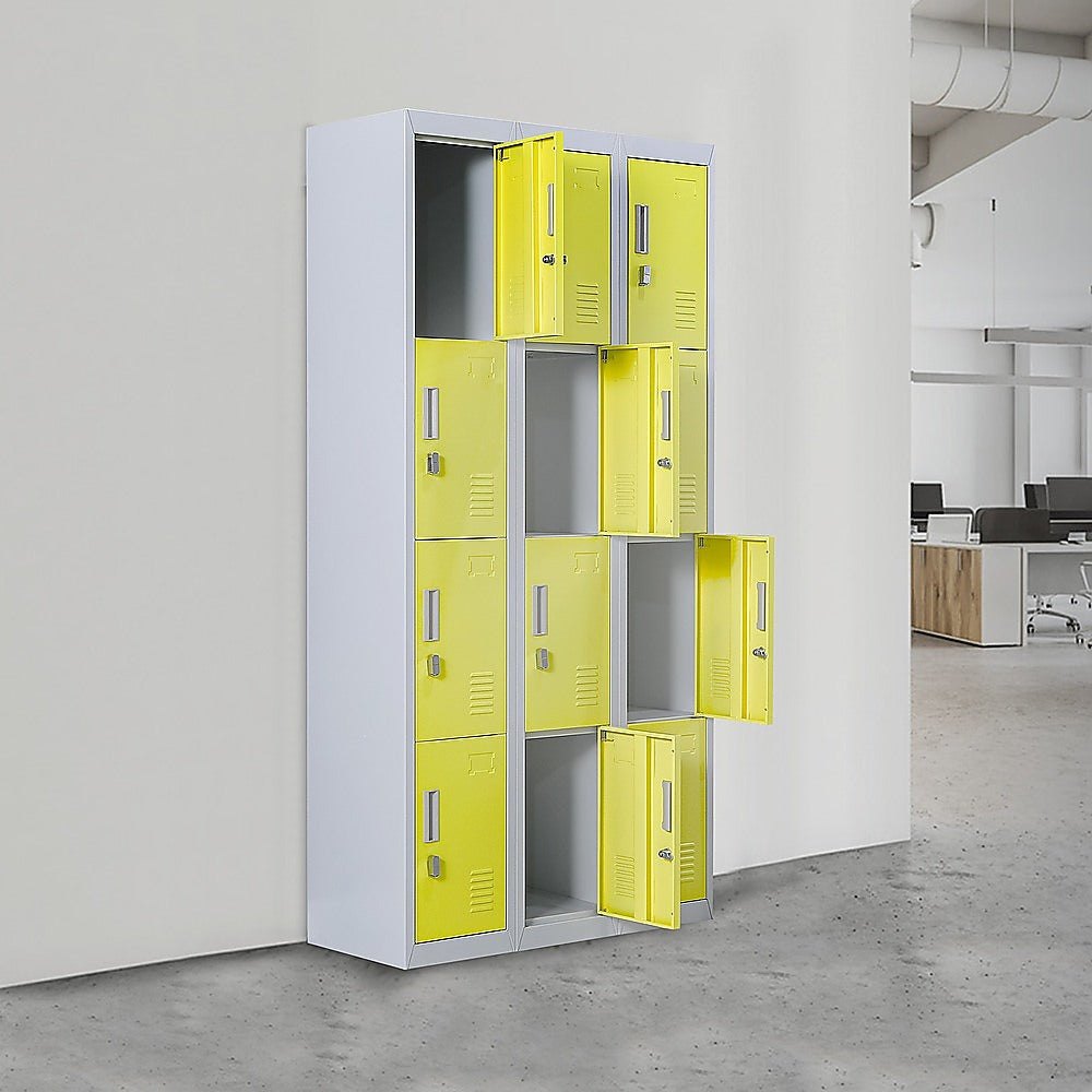 12-Door Locker for Office | Gym | Shed | School | Home Storage | Standard Lock with 2 Keys