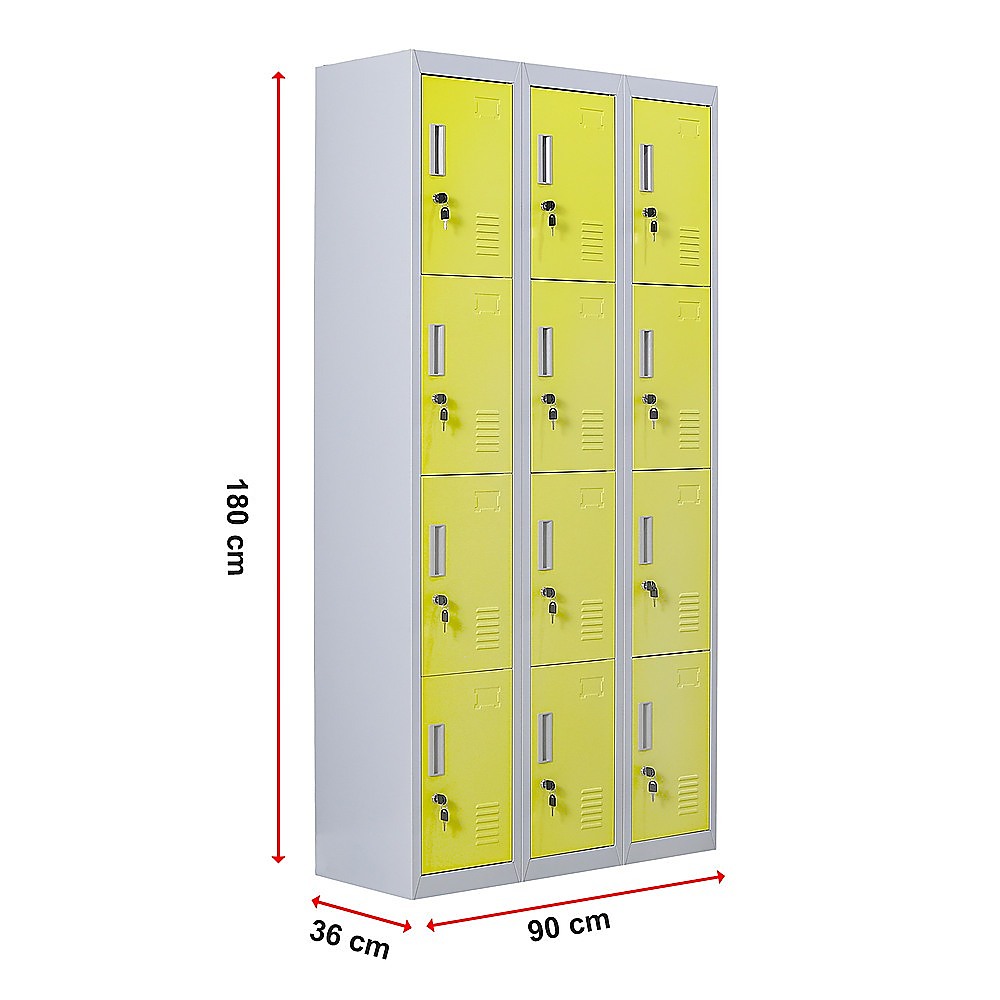 12-Door Locker for Office | Gym | Shed | School | Home Storage | Standard Lock with 2 Keys