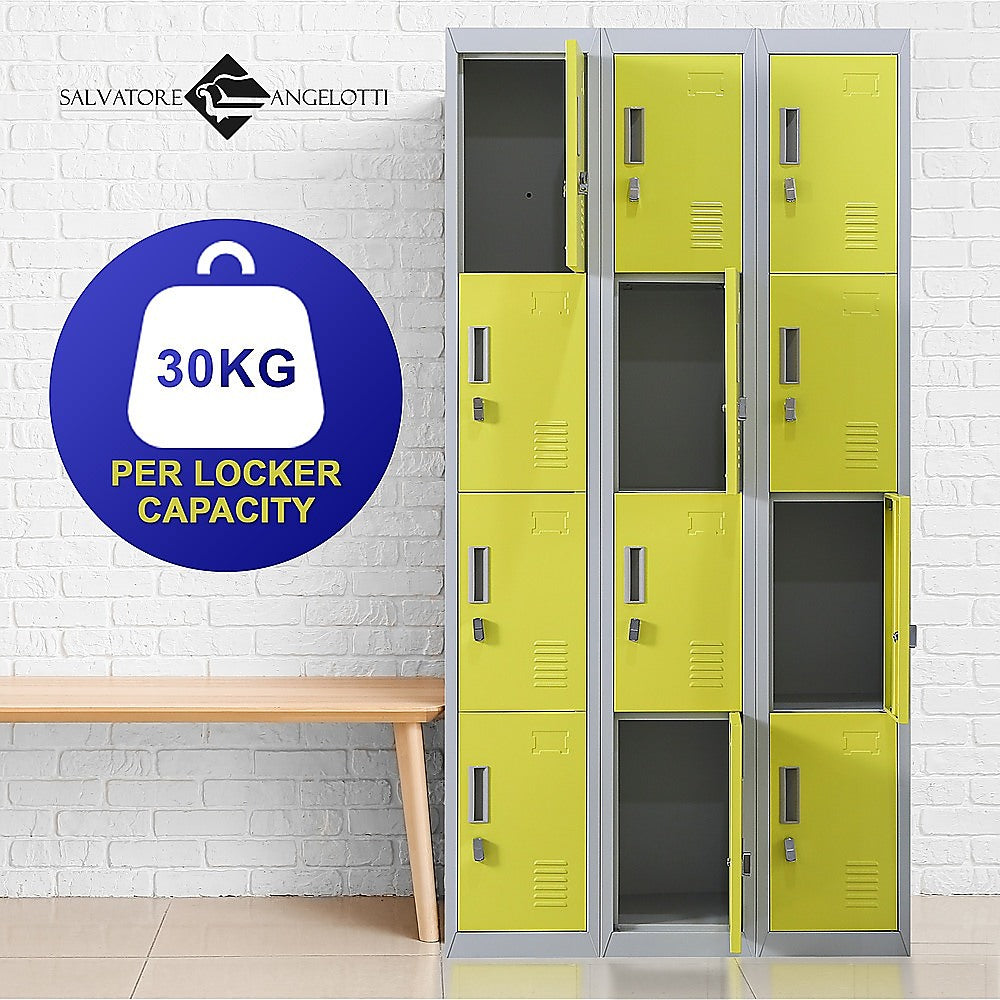 12-Door Locker for Office | Gym | Shed | School | Home Storage | Padlock-operated