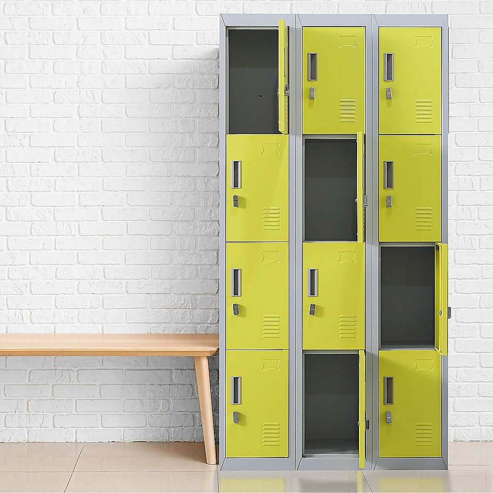 12-Door Locker for Office | Gym | Shed | School | Home Storage | Padlock-operated