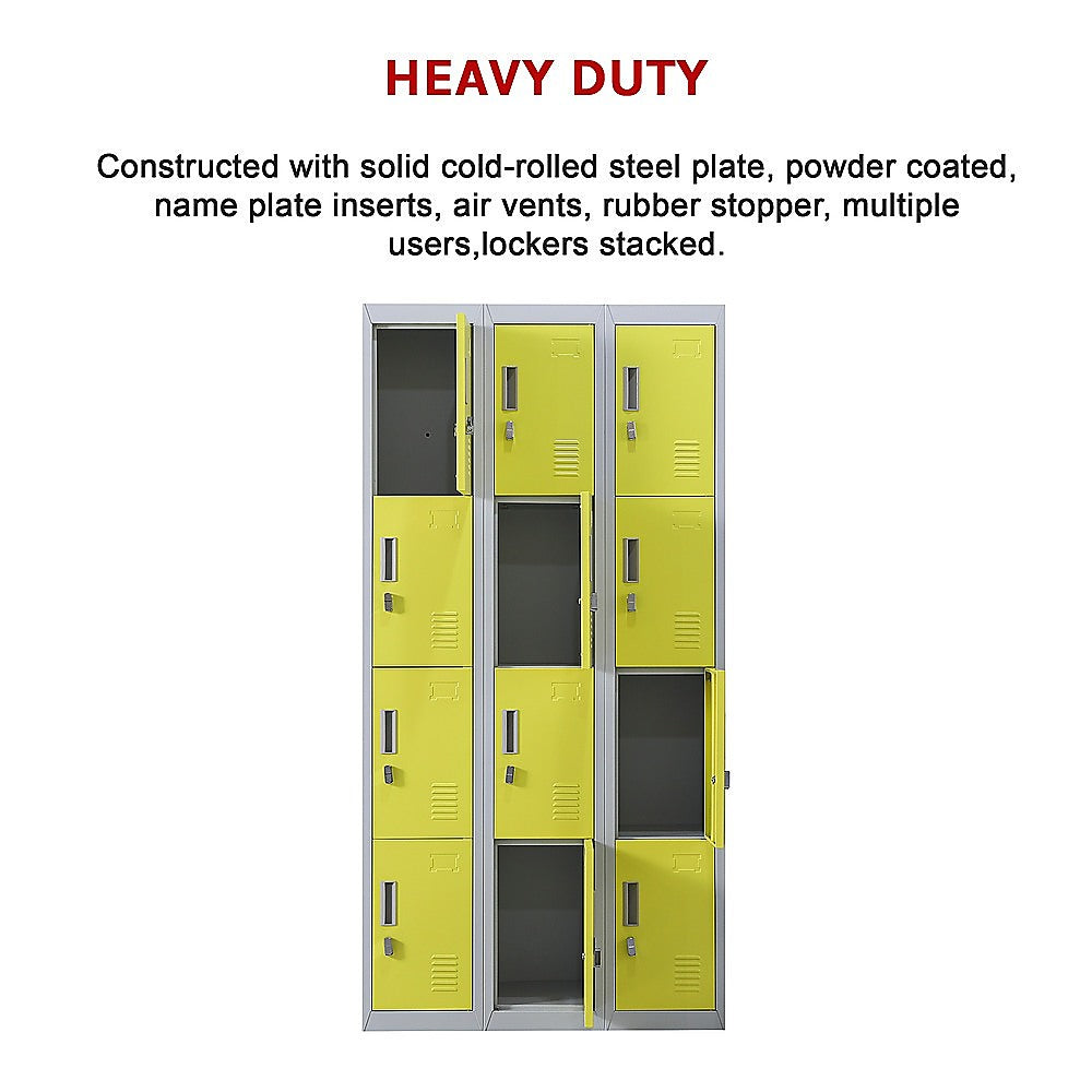 12-Door Locker for Office | Gym | Shed | School | Home Storage | Padlock-operated