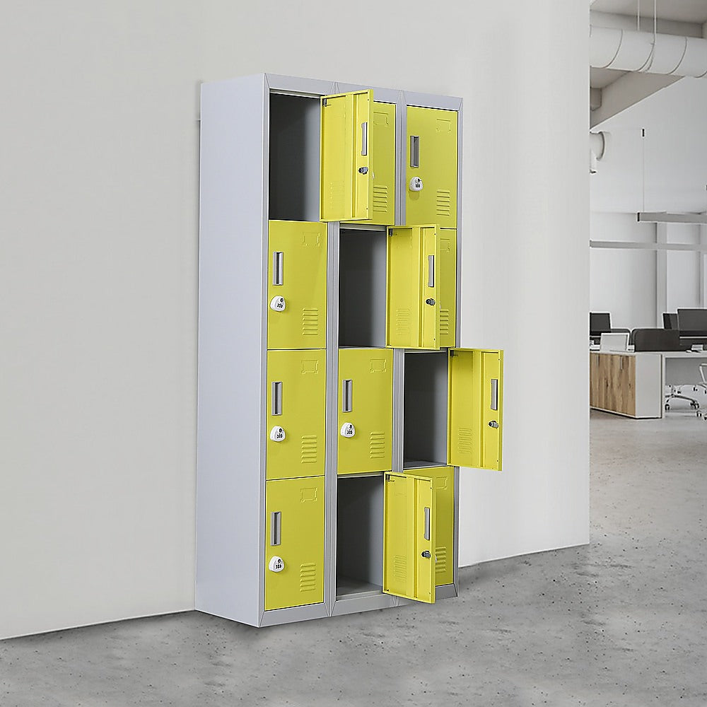 12-Door Locker for Office | Gym | Shed | School | Home Storage | 3-Digit Combination Lock