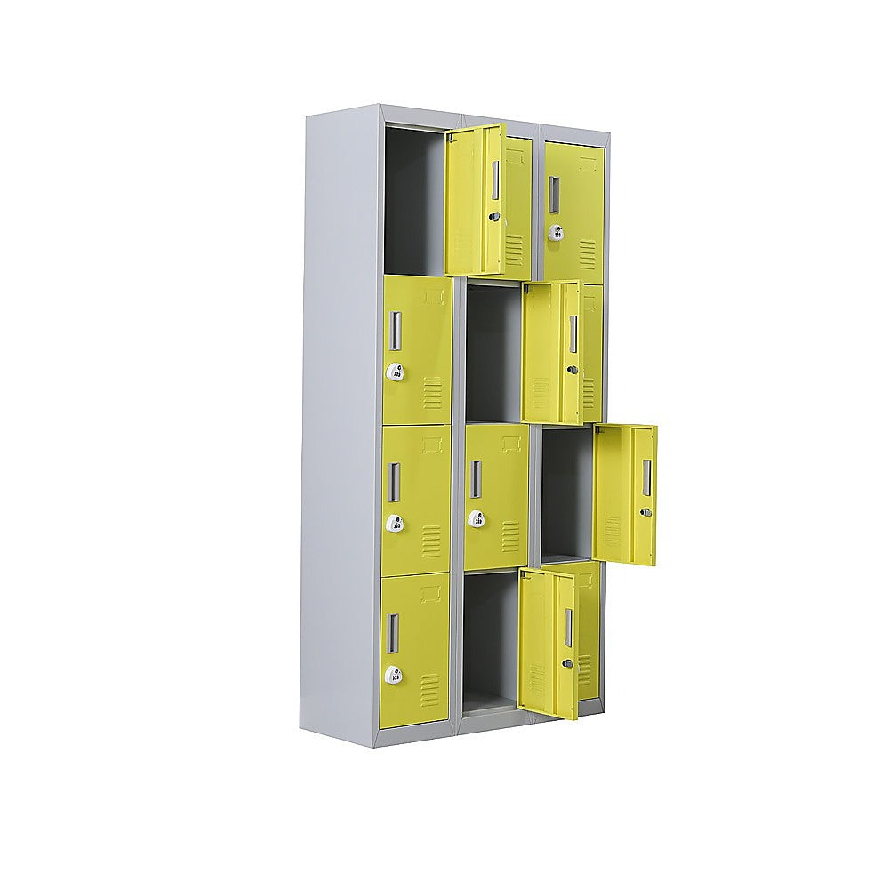 12-Door Locker for Office | Gym | Shed | School | Home Storage | 3-Digit Combination Lock