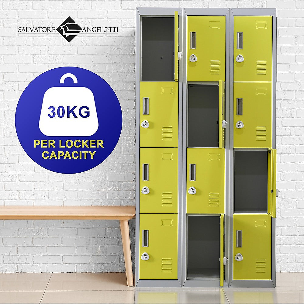 12-Door Locker for Office | Gym | Shed | School | Home Storage | 3-Digit Combination Lock