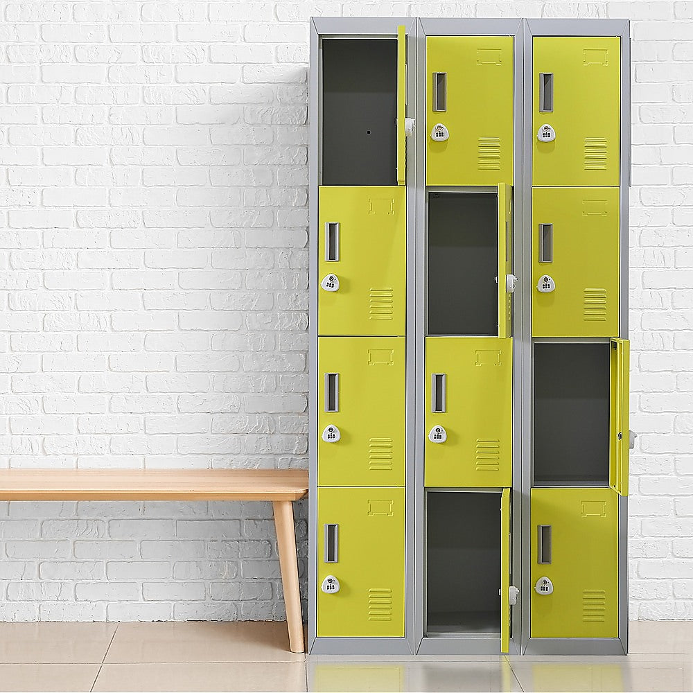 12-Door Locker for Office | Gym | Shed | School | Home Storage | 3-Digit Combination Lock