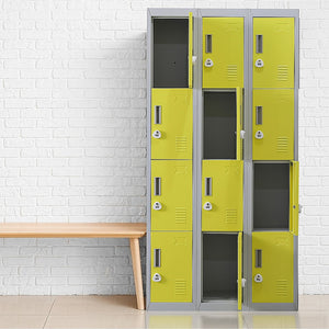 12-Door Locker for Office | Gym | Shed | School | Home Storage | 3-Digit Combination Lock