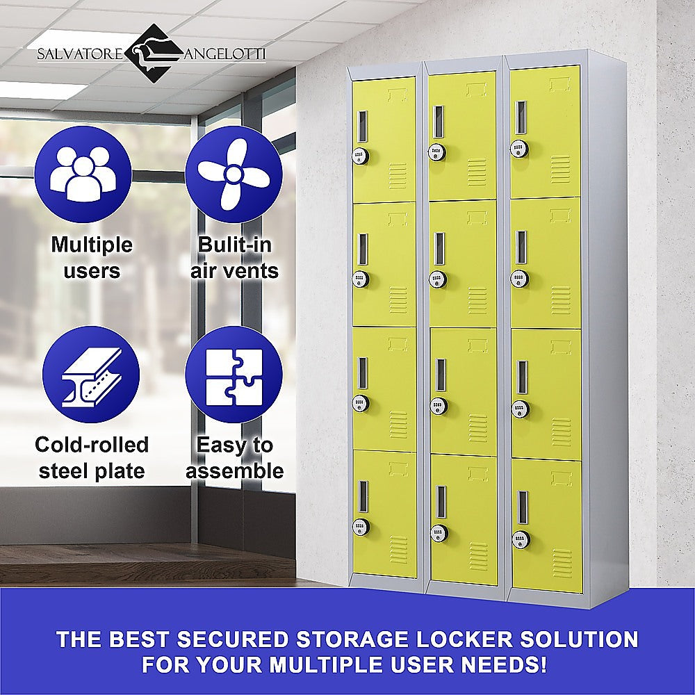 12-Door Locker for Office | Gym | Shed | School | Home Storage | 4-Digit Combination Lock