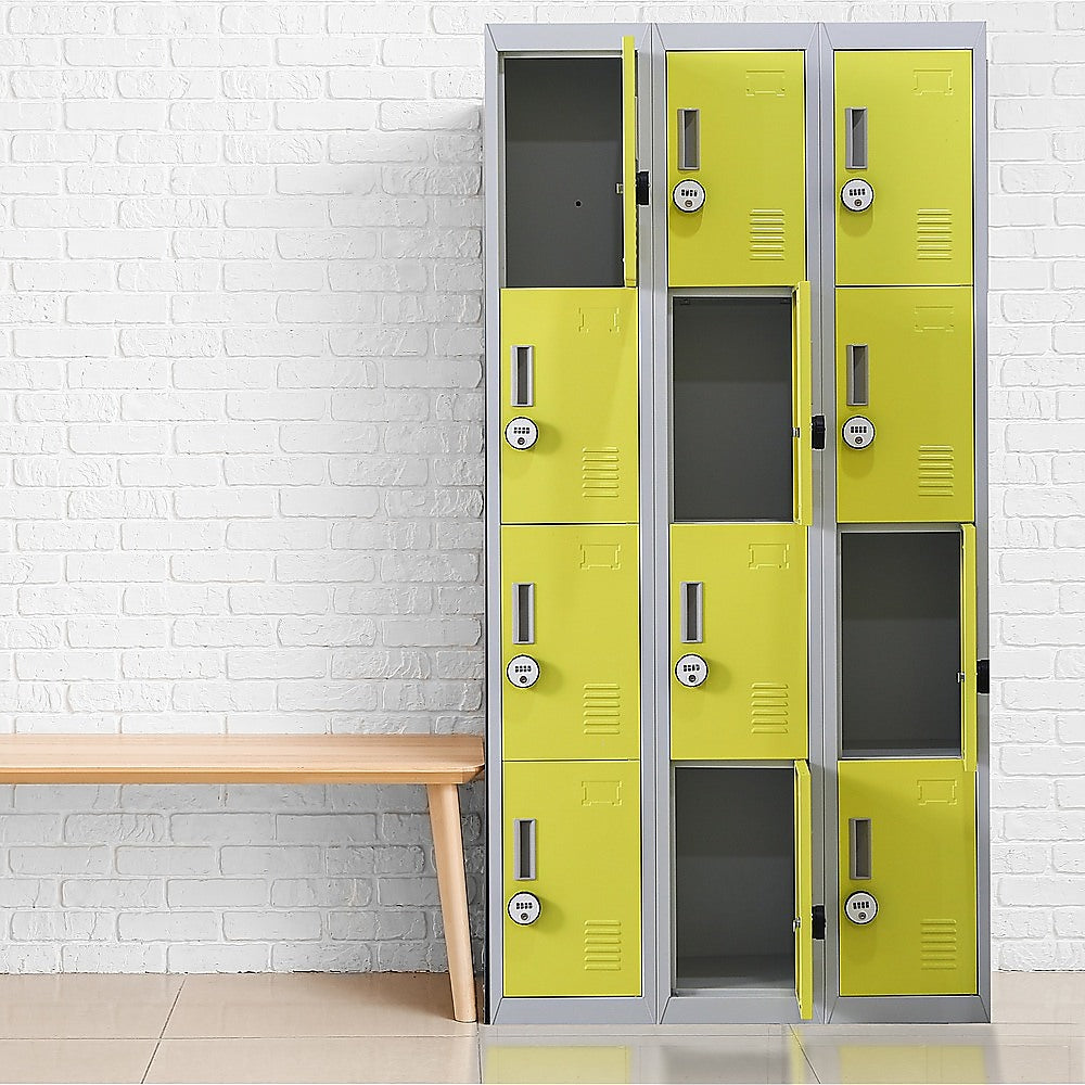 12-Door Locker for Office | Gym | Shed | School | Home Storage | 4-Digit Combination Lock