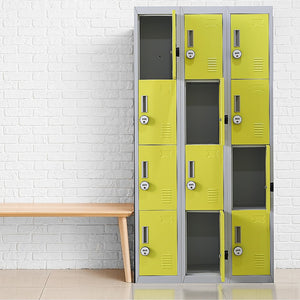 12-Door Locker for Office | Gym | Shed | School | Home Storage | 4-Digit Combination Lock