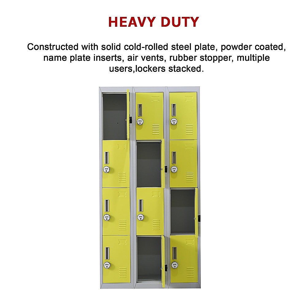 12-Door Locker for Office | Gym | Shed | School | Home Storage | 4-Digit Combination Lock