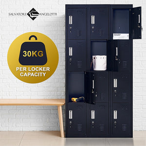 12-Door Locker for Office | Gym | Shed | School | Home Storage | Standard Lock with Keys