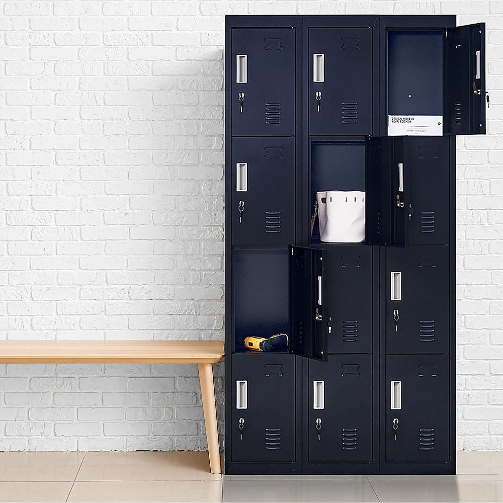 12-Door Locker for Office | Gym | Shed | School | Home Storage | Standard Lock with Keys