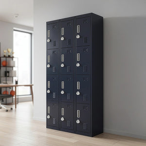 12-Door Locker for Office, Gym, Shed, School, Home Storage | 3-Digit Combination Lock