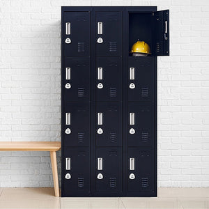 12-Door Locker for Office, Gym, Shed, School, Home Storage | 3-Digit Combination Lock