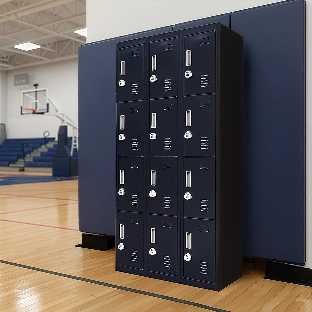 12-Door Locker for Office, Gym, Shed, School, Home Storage | 3-Digit Combination Lock