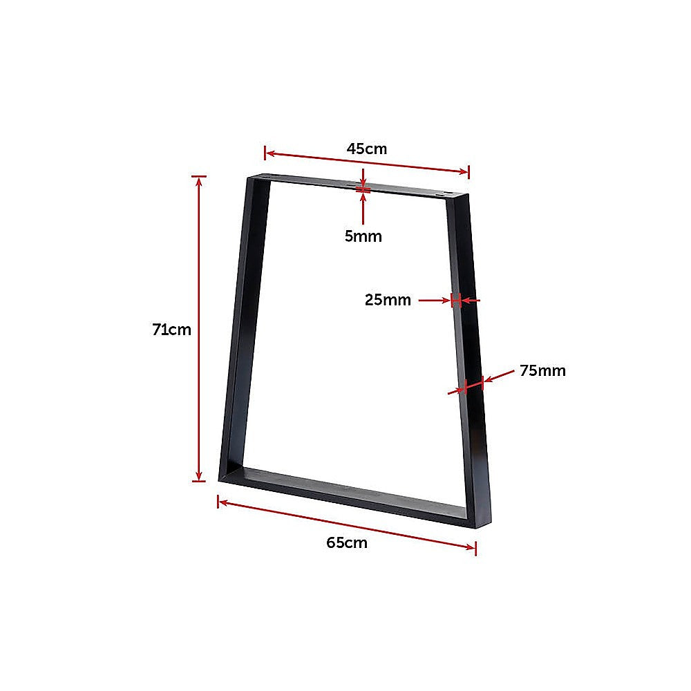 Trapezium Shaped Table Bench Desk Legs | Retro Industrial Design | Fully Welded